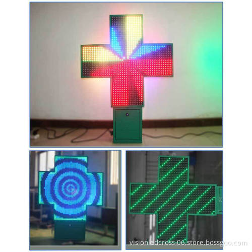 led display to brazil IP65 Outdoor Waterproof Mini Pharmacy Cross with 40*40mm